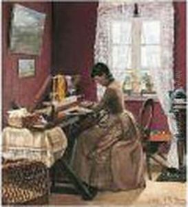 Johanne Wilde Ved Hendes Vaev (johanne Wilde At Her Loom)