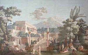Wallpaper design depicting Telemachus by Charles Georges Dufresne