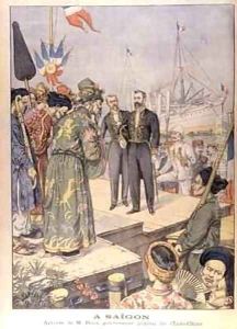 Arrival in Saigon of Paul Beau 1857-1927 Governor General of Indo China 1902-07 by Charles Georges Dufresne