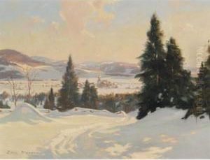 Glimpse Of St. Sauveur, Laurentians, Que. by Eric John Benson Riordon