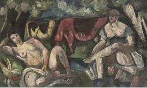 Deux figures et vaches by Charles Georges Dufresne