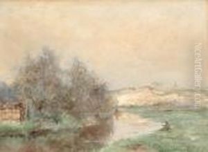 Fishermen On The Borders Of A Dune Lake