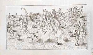 Alice and the Red Queen play croquet by Charles Lutwidge (Lewis Carroll) Dodgson