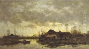Na Zonsondergang: A River Landscape At Dusk