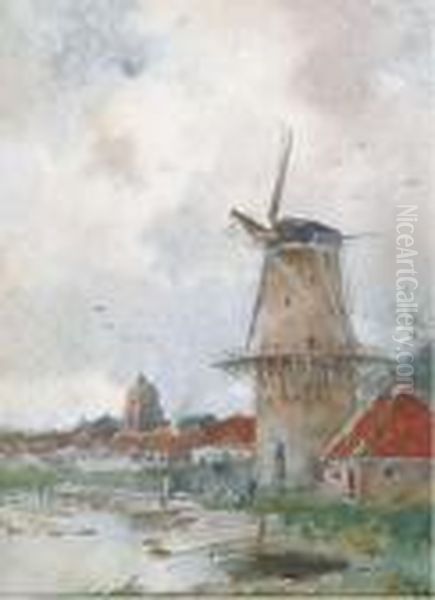 Windmill On The Edge Of A Village - view 1