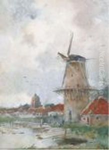 Windmill On The Edge Of A Village