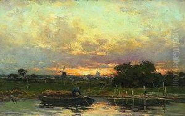 Hollandische Landschaft Bei
Abendsonne. - view 1