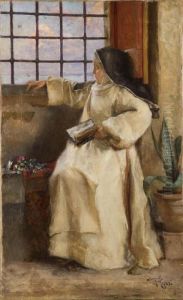 Monaca Alla Finestra by Virgilio Ripari