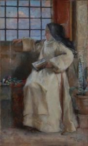 Interno Con Suora by Virgilio Ripari