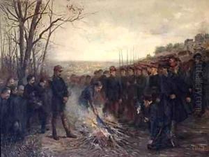 General Lapasset 1817-75 burning his flags by Etienne Dujardin-Beaumetz