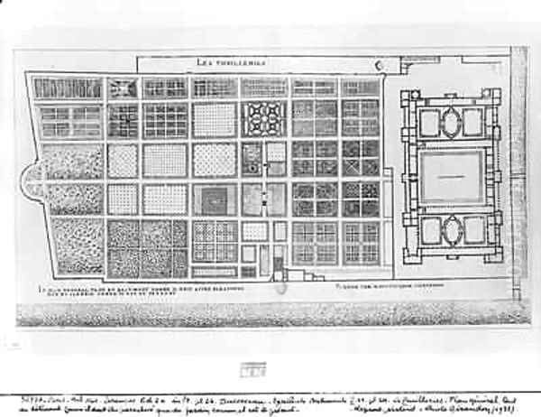 Plan of the Palace and Garden of the Tuileries Paris - view 1