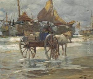 A Horse Cart Near The Surf by William Frederick Ritschel