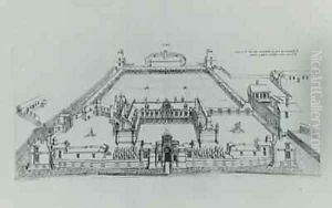 Elevation of the entrance side of a chateau by J. Androuet (du Cerceau) Ducerceau