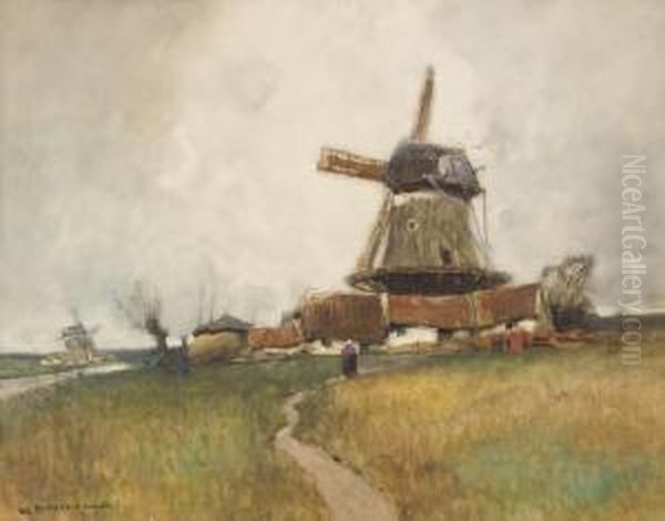 Dutch Landscape With Windmill - view 1