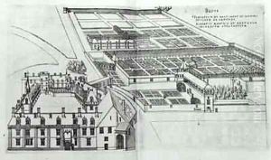 Plan of the enclosed gardens and Chateau de Gaillon by J. Androuet (du Cerceau) Ducerceau