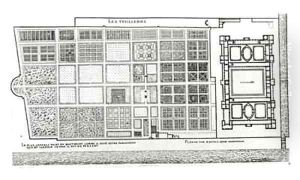 Plan of the Palace and Garden of the Tuileries in Paris in the 16th century by J. Androuet (du Cerceau) Ducerceau