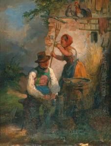 Resting At Harvest Time by Eduard Ritter