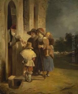Bettlerfamilie An Der
Hausture. by Eduard Ritter