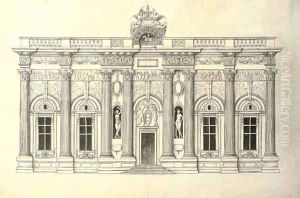 A facade of five bays in the Corinthian Order