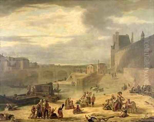 View of the Grand Gallery of the Louvre the Tuileries and the Pont Royal - view 1