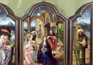 The Adoration of the Kings the Two Wings Depicting Melchior and the Negro King Balthazzar and the Central Panel Caspar by Jan van Doornik