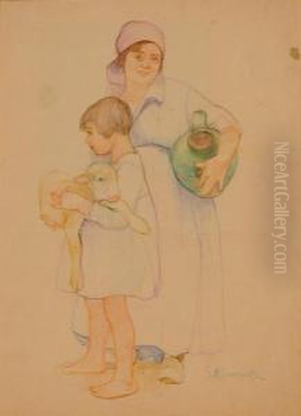 Contadina Con Bambina - view 1