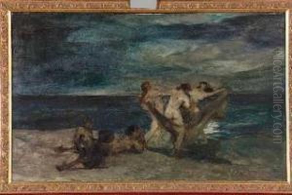 Danza Di Baccanti Con Satiri Sulla Spiaggia - view 1