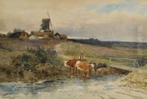 A Herdsman And Cattle On A Stream