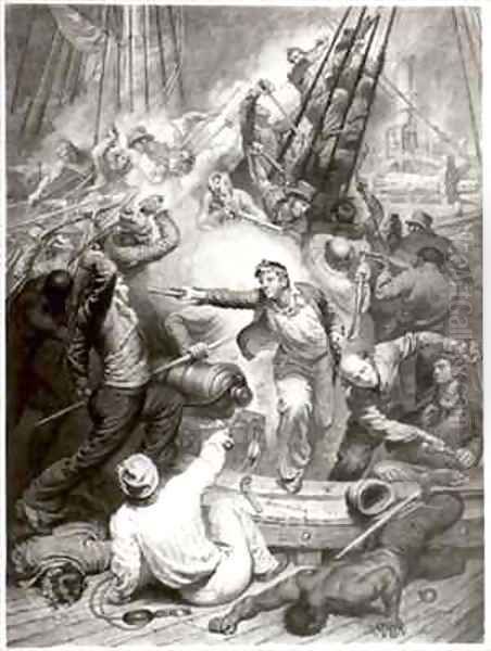 The Windsor Castle Packet commanded by Captain Rogers capturing the Jeune Richard - view 1