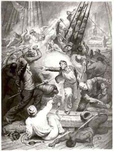 The Windsor Castle Packet commanded by Captain Rogers capturing the Jeune Richard by Samuel Drummond