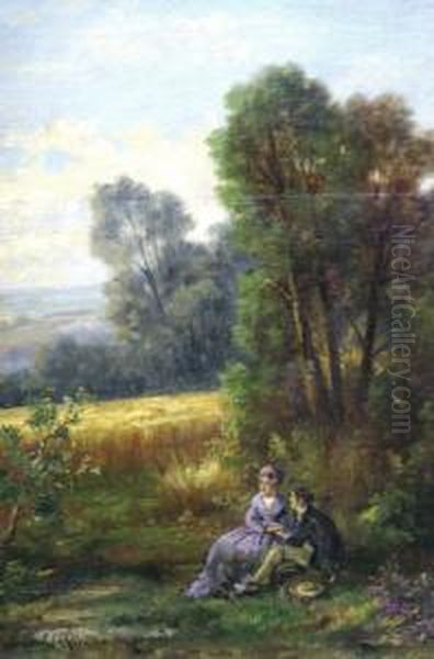 Courting Couple In A Pastoral Landscape - view 1