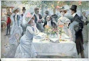 In a restaurant in the Bois de Boulogne in Paris In a restaurant in the Bois de Boulogne in Paris