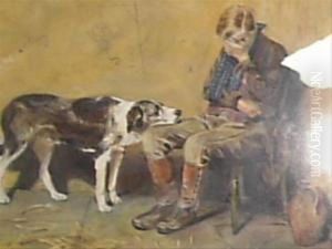 British 'fidelity' Watercolour Signed And Dated 1869 Lower Left 48 Cm X 59cm