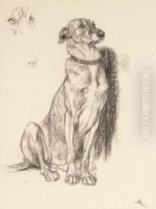 Study For The Dog In 'requiescat' by Briton Riviere