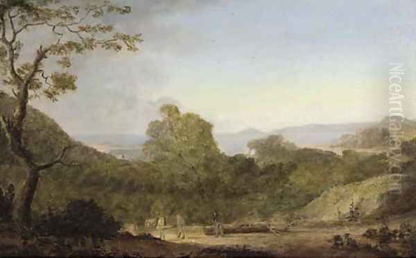 Briton Ferry in Glamorganshire, looking towards The Mumbles - view 1