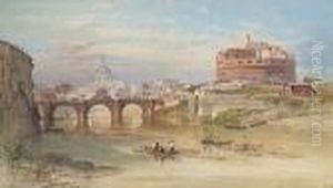The River Tiber And The Castel Sant'angelo, Rome