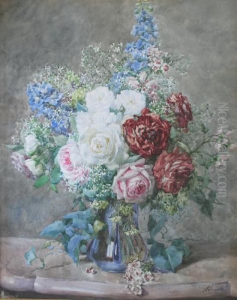 A Vase Of Roses And Hyacinths - view 1