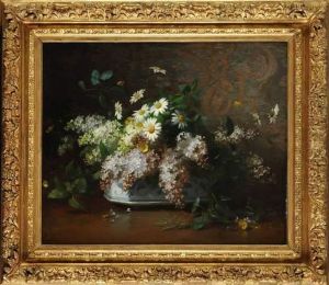 Lilas Et Marguerites Dans Unejardiniere