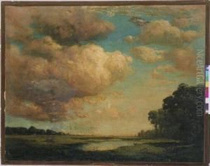 New Jersey Landscape With Town In The Distance by Julian Walbridge Rix