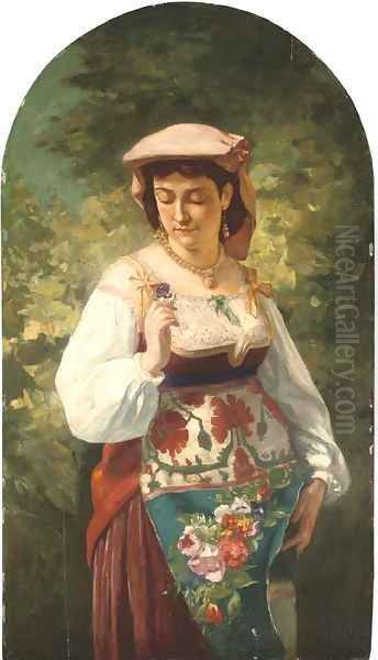 An Italian beauty holding a flower - view 1