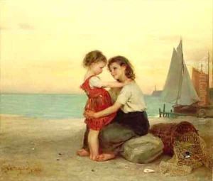 Sisters on the Beach by Anton Heinrich Dieffenbach