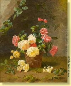 Pot De Terre Cuite Agremente De Roses