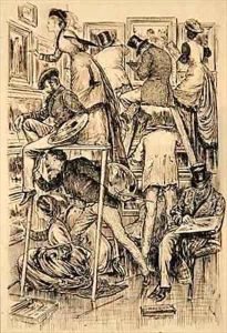 Varnishing Day at the Royal Academy by George L. Du Maurier