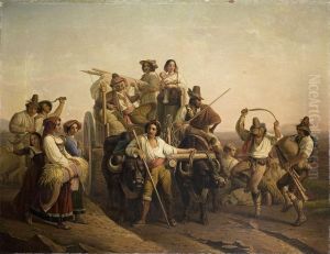 Die Ankunft Der Schnitter In Den Pontinischen Sumpfen by Louis-Leopold Robert