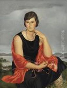 Lady In Black Dress by Theophile Paul Robert