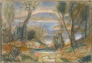 "lac De Neuchatel". by Theophile Paul Robert
