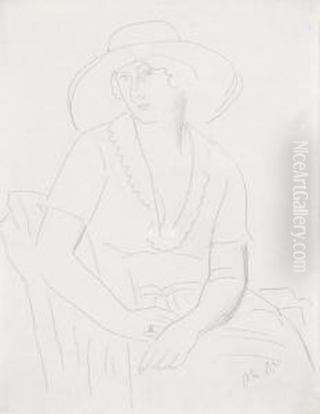 Sitzende Frau Mit Hut. - view 1