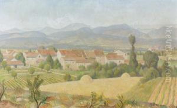 Sudliche Landschaft Mit Kleinem Dorf. - view 1