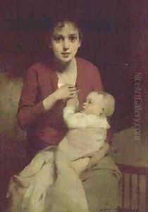 Mother and child by Louis Henri Deschamps