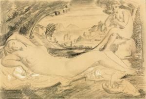 Ruhende Venus Mit Flotenspieler.